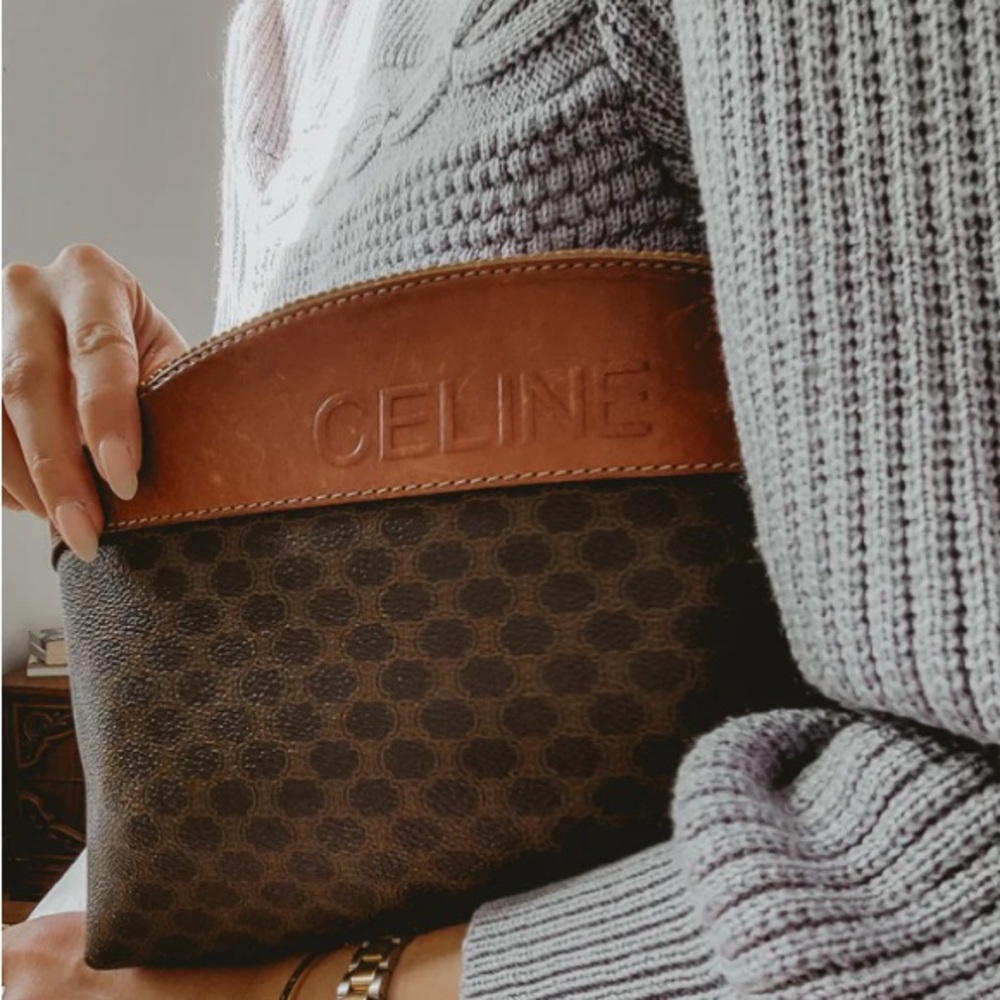 Celine Brown Purse with Triomph Logos.